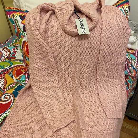 Pink Cowl Neck Dress - Picture 1 of 2